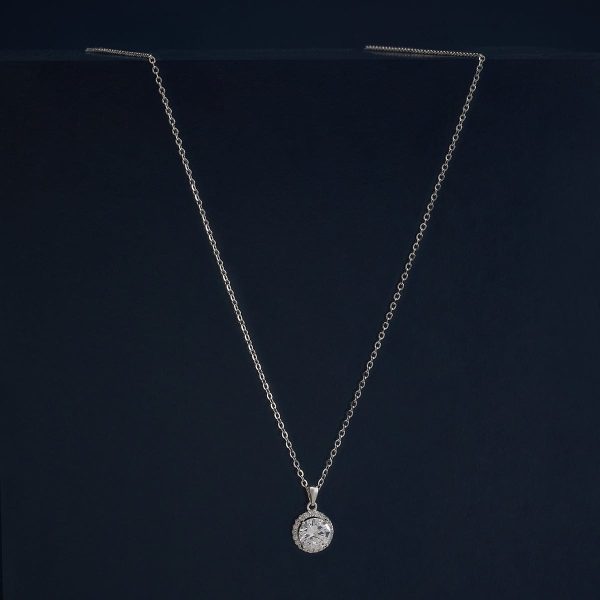 92.5 Silver Pendant with Chain  183206 For Sale