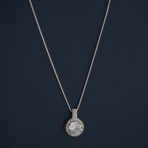 92.5 Silver Pendant with Chain  182965 For Discount