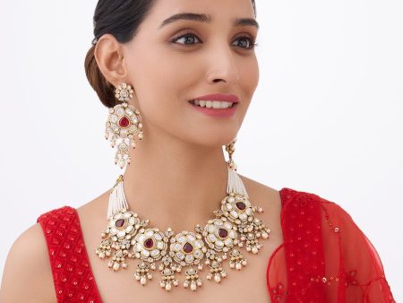 Kundan Necklace 163990 Cheap