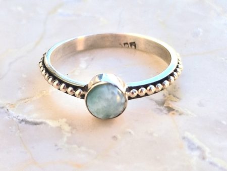 Larimar liten silverring rund sten Online Sale