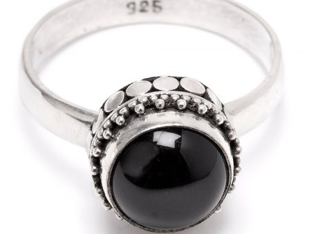 Onyx, filigran silverring on Sale